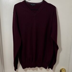 Britches Men's V-Neck Maroon Sweater